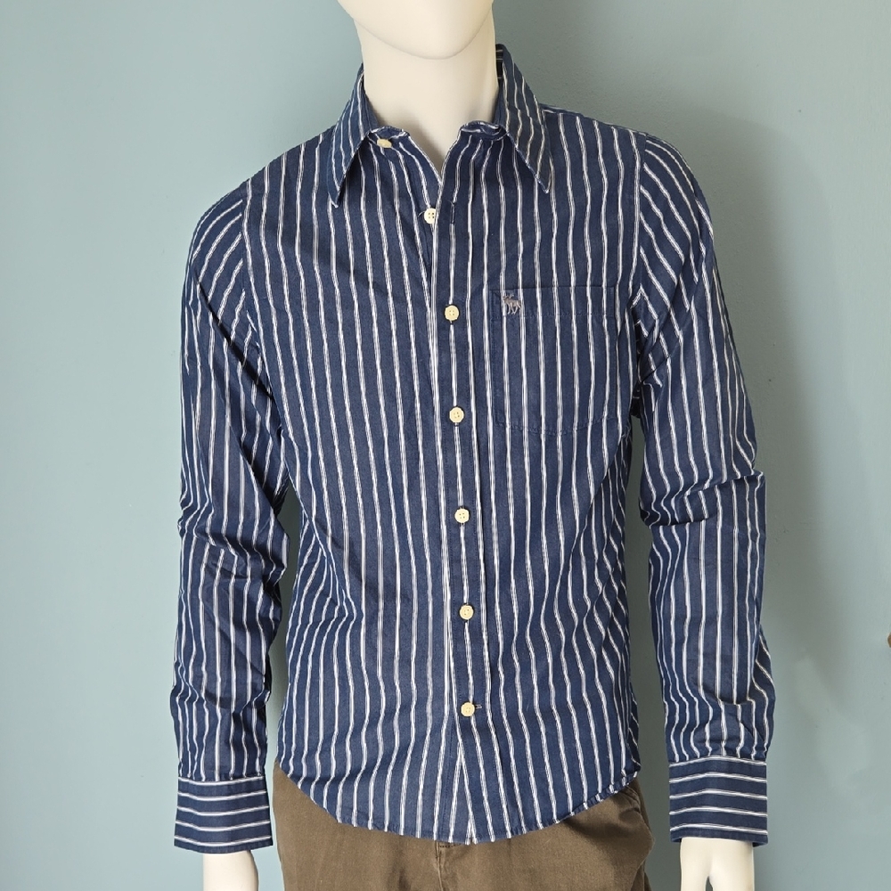 Abercrombie & Fitch Navy Striped Button Down Shirt